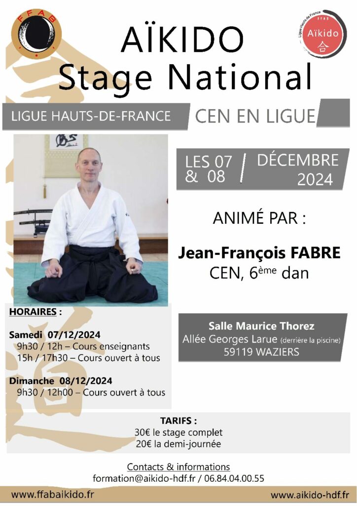 STAGE CEN EN LIGUE – Jean-François FABRE 6°dan