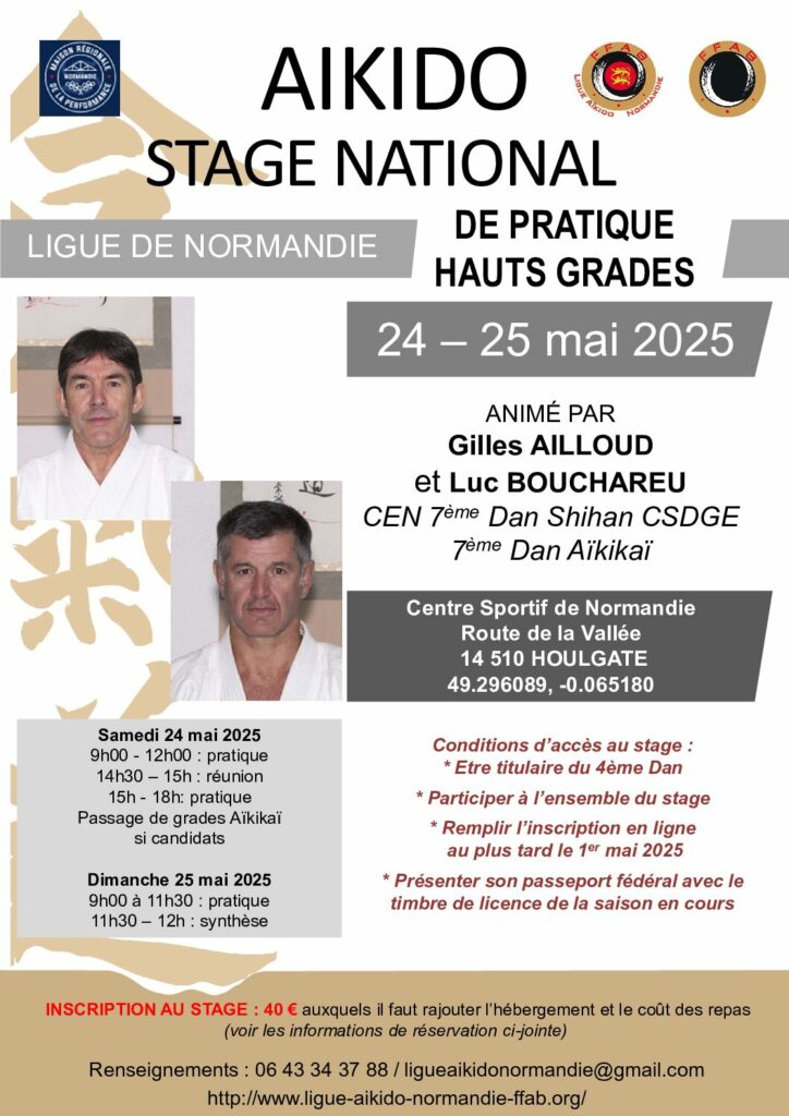 Stage Pratique de Hauts grade en Normandie le 24 & 25 mai