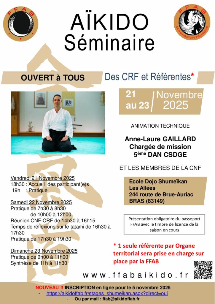 STAGE FEDERAL CNF – DU 22 au 23 NOVEMBRE 2025 – BRAS