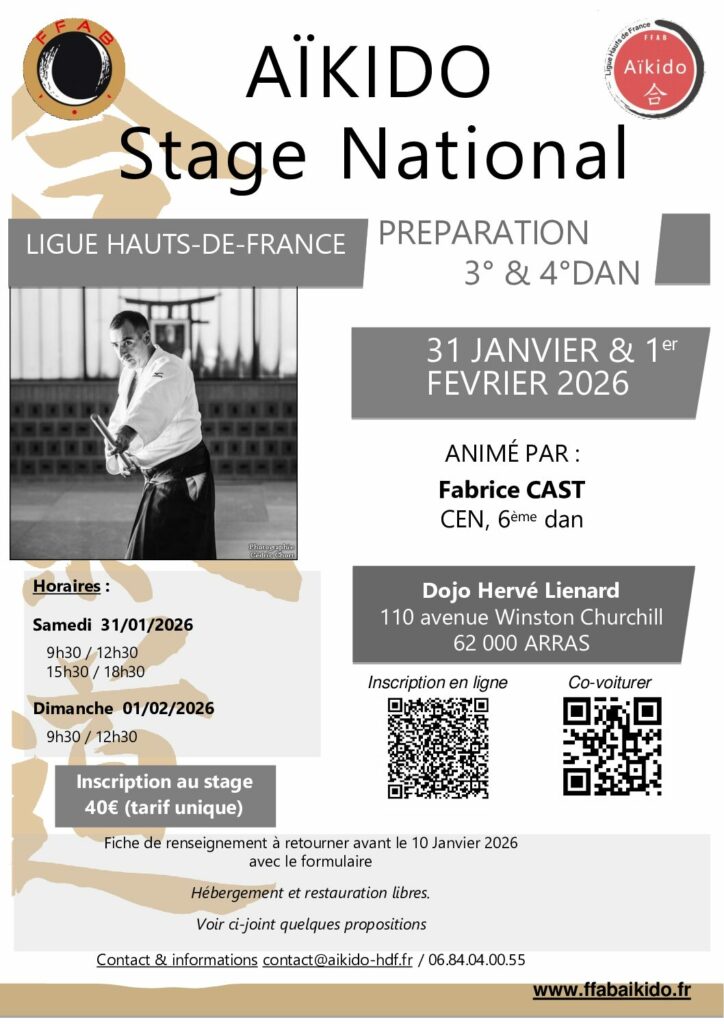 STAGE PREPA 3° et 4° DAN – FABRICE CAST 6°DAN