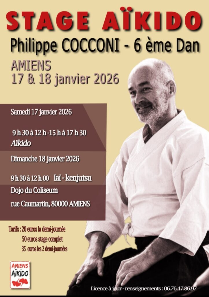 Stage privé animé par Philippe Cocconi 6° dan à Amiens – 17 janvier 2026