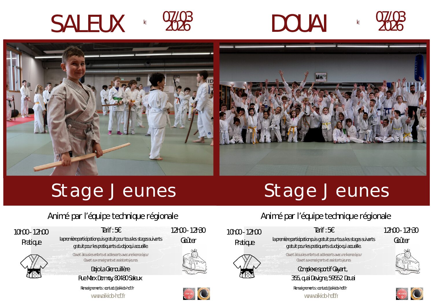 STAGES JEUNES LE 07/03/2026 A DOUAI & SALEUX